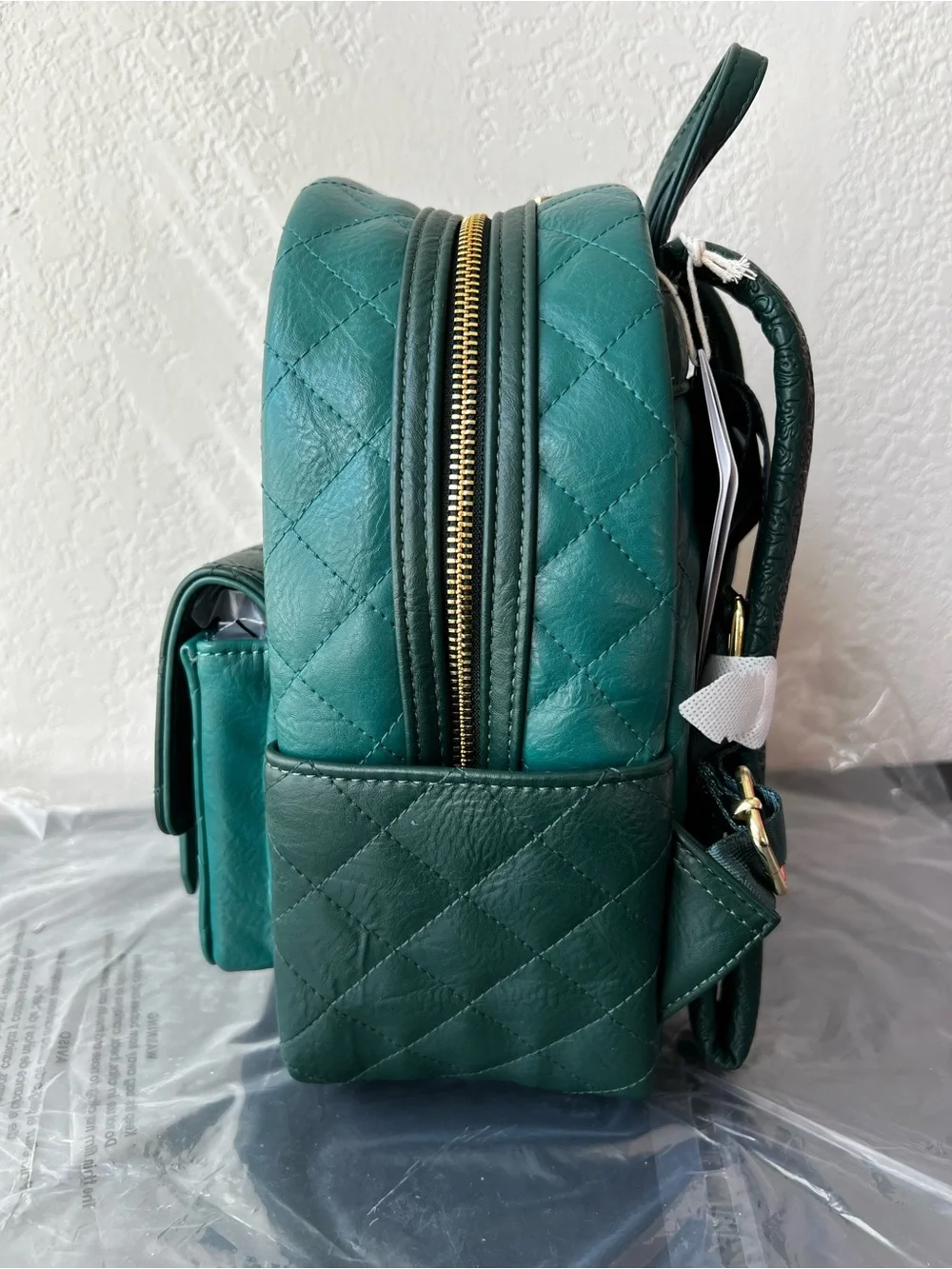 Loungefly Disney Chip & Dale Green Quilted Mini Backpack - NWT